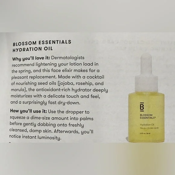 Blossom Essentials Hydration Oil Marula + Golden Jojoba 1.9oz NIB - Picture 7 of 7